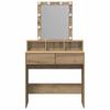 Makeup Table Artisan Oak 80 X 41 X 144.5 Cm Engineered Wood