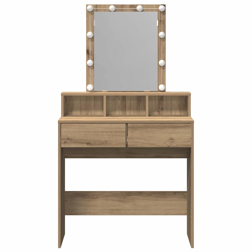 Makeup Table Artisan Oak 80 X 41 X 144.5 Cm Engineered Wood