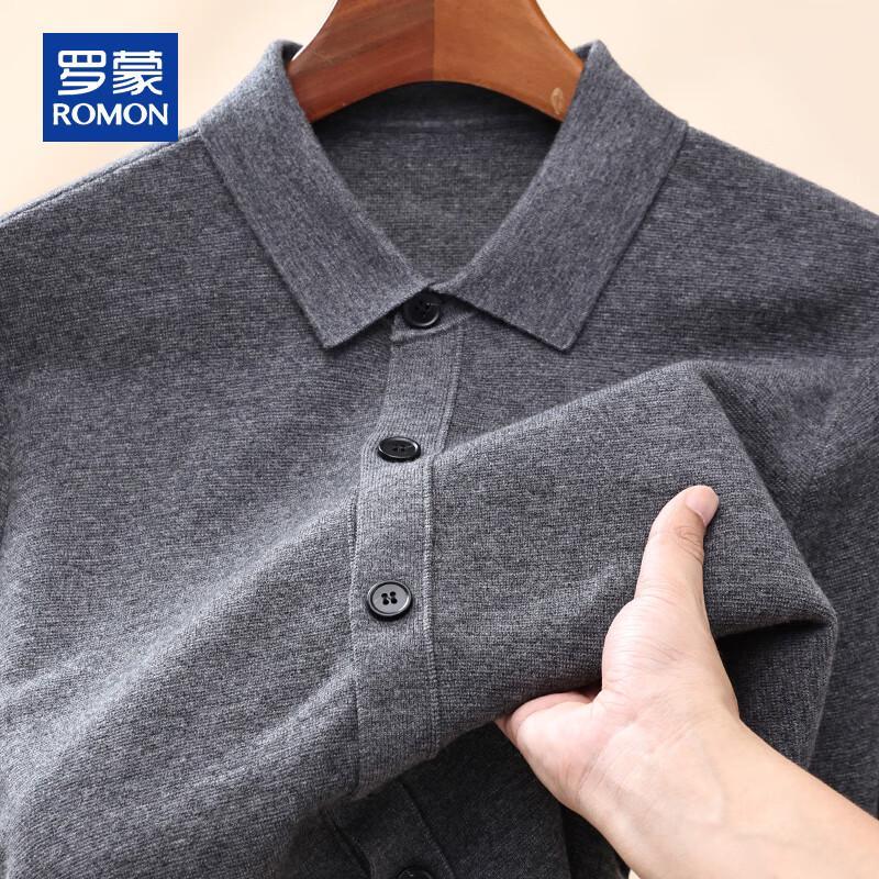 ROMON Men's 100% Pure Wool Thickened Cardigan