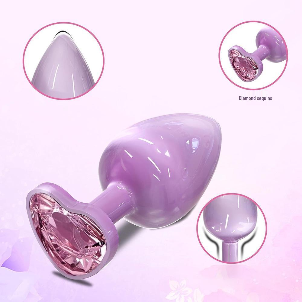Vibrant Purple Metal Butt Plug for Men and Women - Erotic Toy
