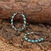 Vintage Western Turquoise Earrings, Personalized Ethnic Style U-shaped Turquoise Earrings