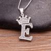 Nidin Luxury A-Z Crown Alphabet Pendant Chain Necklace Punk Style Lucky Initial Name Jewelry Fine Party Wedding Birthday Gift
