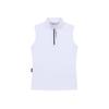 Women Ribbed Jersey Half Zip Sleeveless Of9813la White
