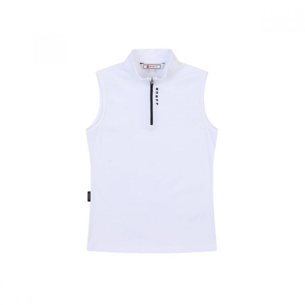 Onoff Women Ribbed Jersey Half Zip Sleeveless Of9813la White 38