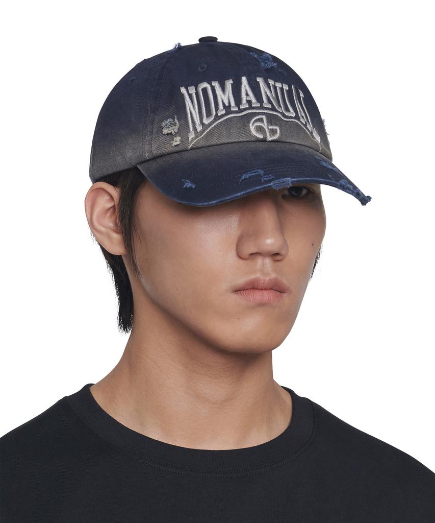 Nomaenyueol Destroyed Ball Cap - Washed Navy