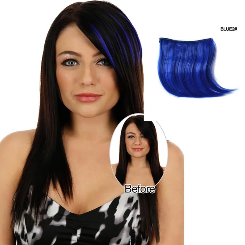 XINRAN Synthetische kurze Biegung bunte Haarteile Clip-in-Pony-Haarverlängerungen Haar-Accessoires für Frauen im Alltag