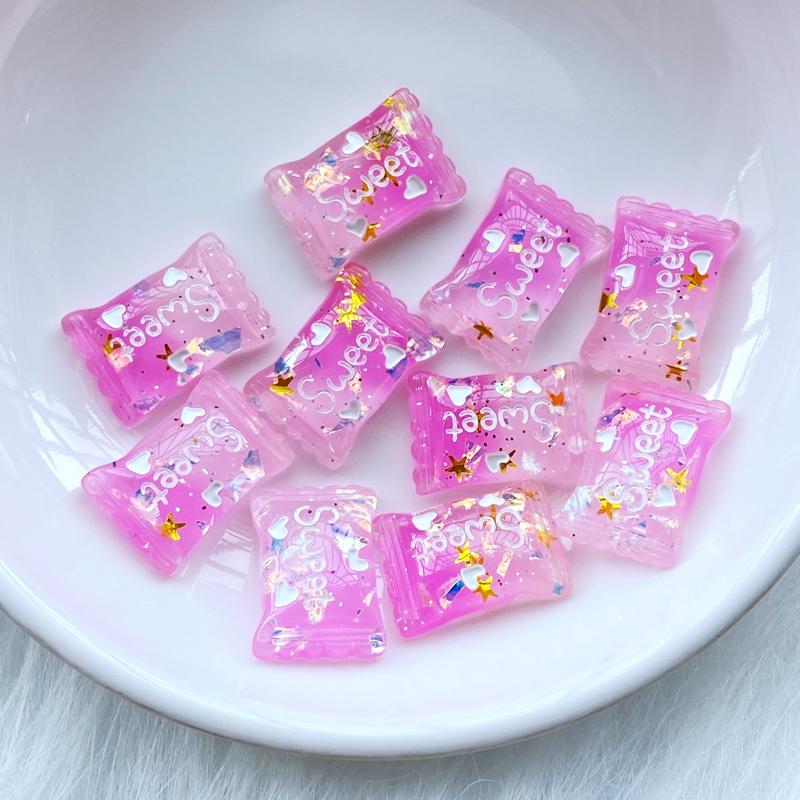 20Pcs New Resin Lovely Mixed Shiny Mini Candy Flat Back Cabochon Scrapbook DIY Embellishments Accessories Q41