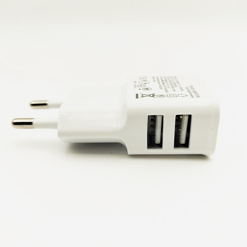 EU Plug 5V Dual USB Universal Mobile Phone Chargers Travel Power Charger Adapter Plug for For iPhone Samsung Xiaomi