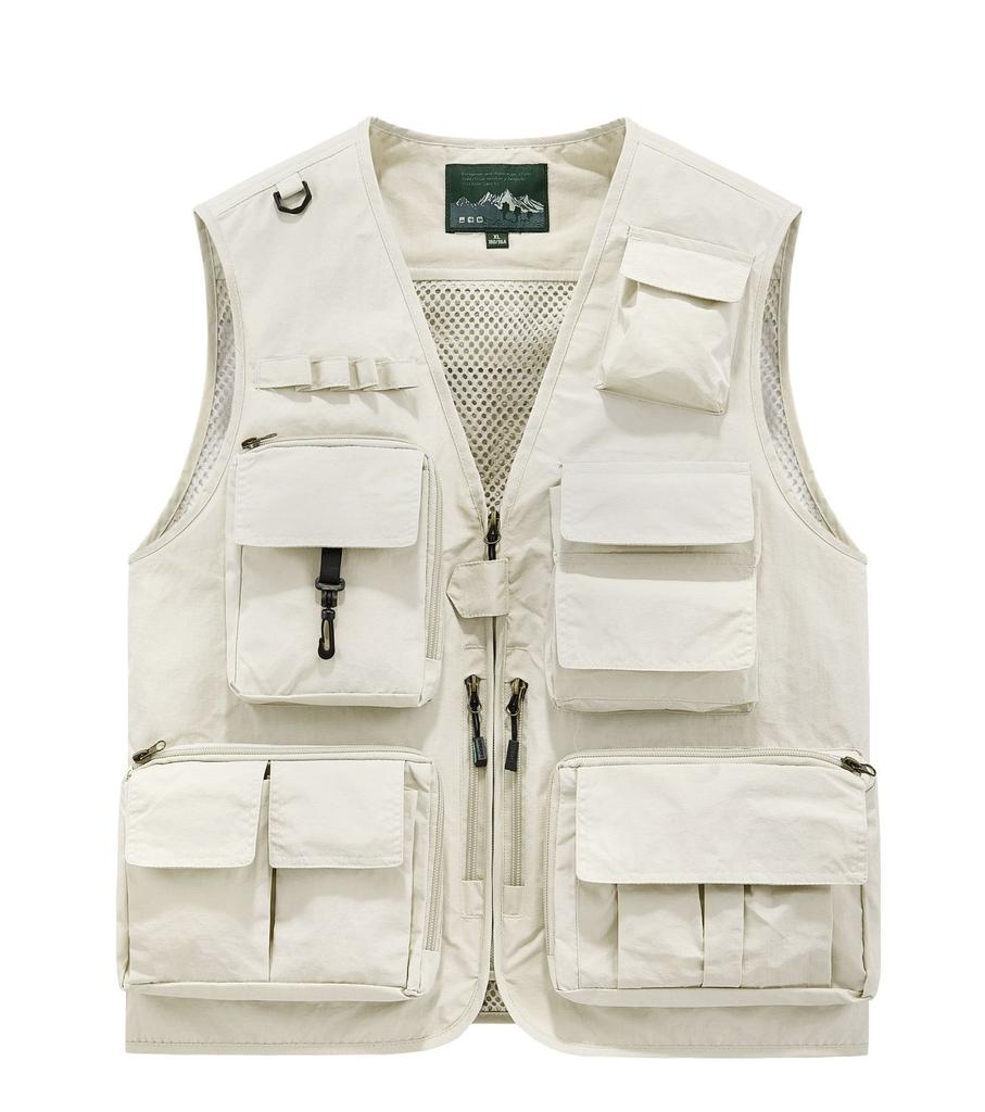 Men Outdoor Waistcoats Climbing Vests Jackets Multi-pocket Fishing Photography Vests Men Mesh Breathable Vests Coats Size 6XL