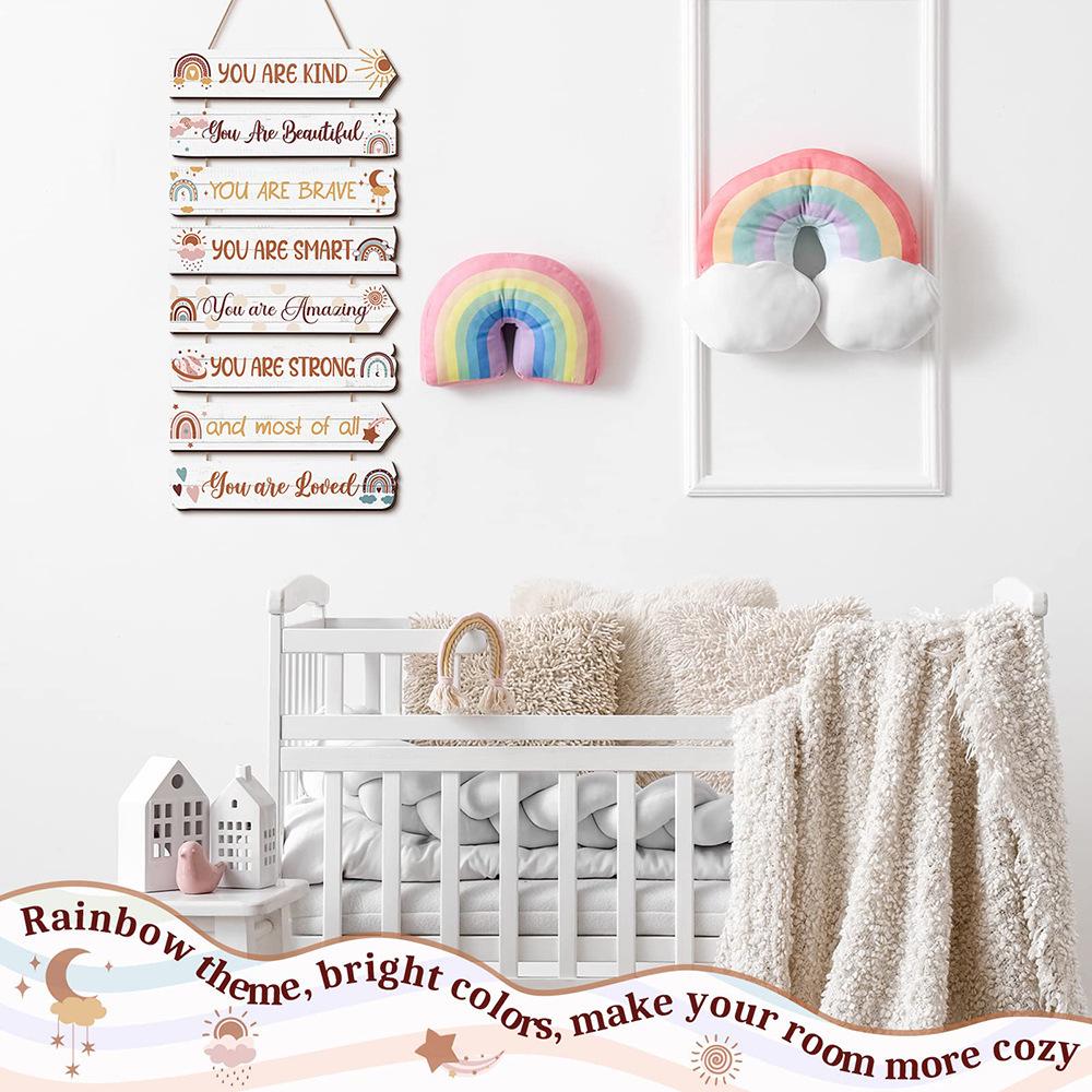 Teen Girl's Motivational Wooden Hanging Sign - Princess, Butterfly, Rainbow Design