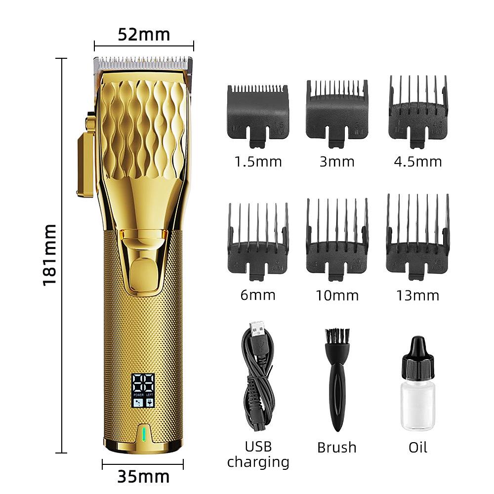 Multifunctional Digital Display Electric Hair Clipper: Barber-Grade Metal Oil Head Trimmer
