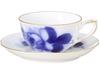 Okura Pottery Art Niebieska Róża Filiżanka i Spodek, Kawa/Herbata, Około. 200cc, Wyprodukowano w Japonii, 96C/8211