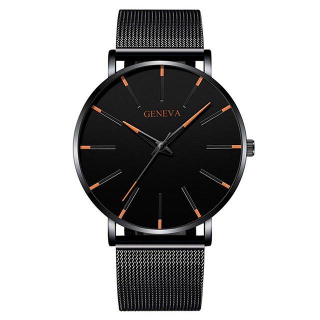 Minimalist Mens Fashion Ultra Thin Watches Simple Men Business Mesh Belt Quartz Wrist Watch Relogio Masculino