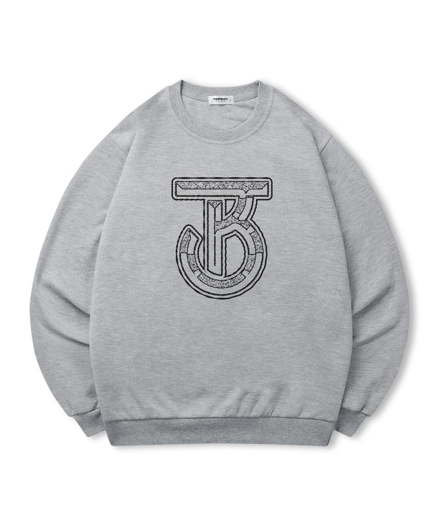 TOPBOY [Non-Fleece Or Fleece] Big Logo Print Sweatshirt (Type B)