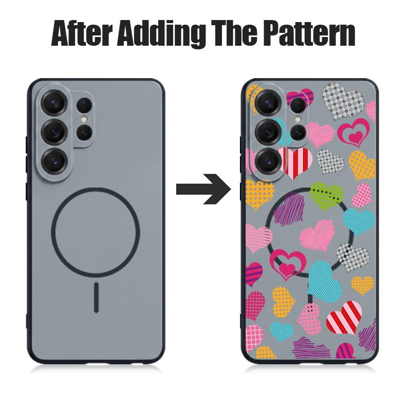 Cute Candy Love Heart Case For Samsung S26 S25 Ultra S24 Plus S23 FE S22 Ultra A55 A56 A17 A37 A57 5G Skin Feel Hybrid TPU+PC Magnetic Phone Cover