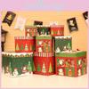 Festive Cartoon Style Christmas Gift Boxes Set Of Three For Holiday Decor And Gifts