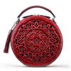 Leather Bag, Artistic and Chinese-style Lady's Single-shoulder Bag, Crossbody Bag, Cylindrical Handbag