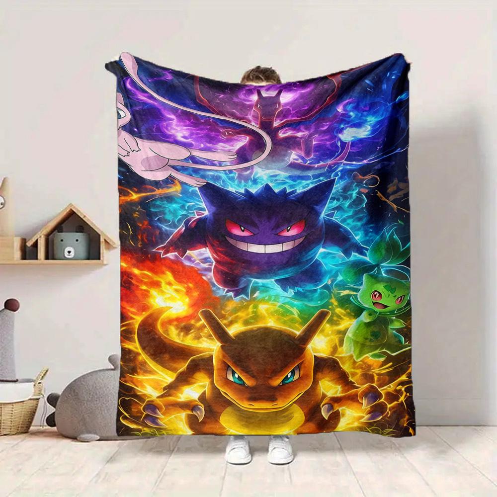 1pc Pokémon, Charmander Flannel Blanket [Cozy Throw Blanket] For Sofa, Bed, Travel, Camping, Livingroom, Office, Couch, Chair, And Bed