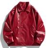 New Winter Trendy Simple Fashion Trendy Lapel Button Jacket Casual Leather Jacket for Men