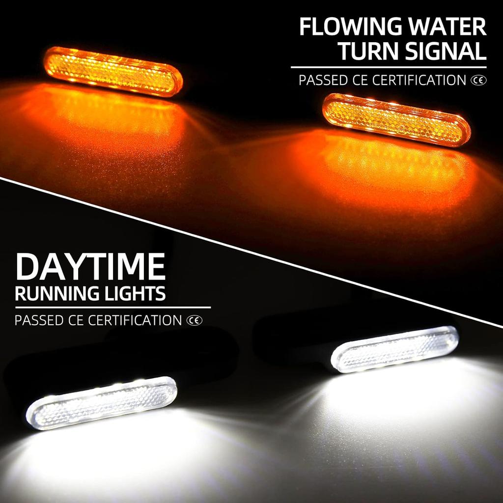 Rich Choices Handlebar LED Turn Signals Mini Motorcycle Blinkers Front Running Light Universal Compatible with Harley Sportster Dyna Honda Shadow