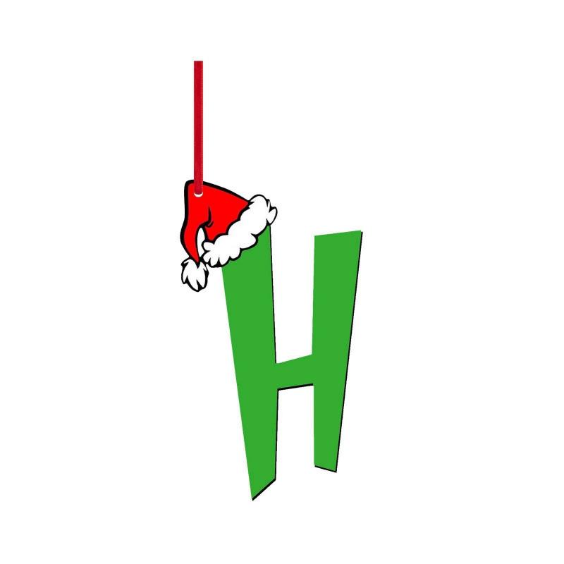 1Pcs Christmas Decoration Green Letter Hanging Christmas Tree Pendant Ornament for Home Decor Navidad New Year 2026 Accessories