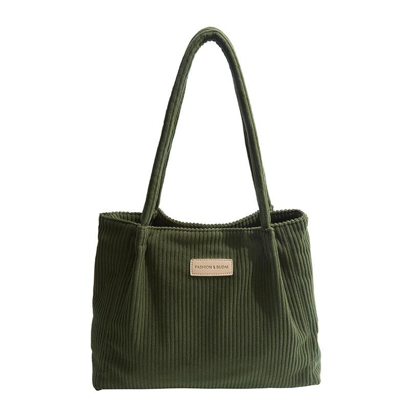 New Corduroy Fashion Tote Bag Large Capacity Simple Casual Shoulder Bag Office Student Handbag