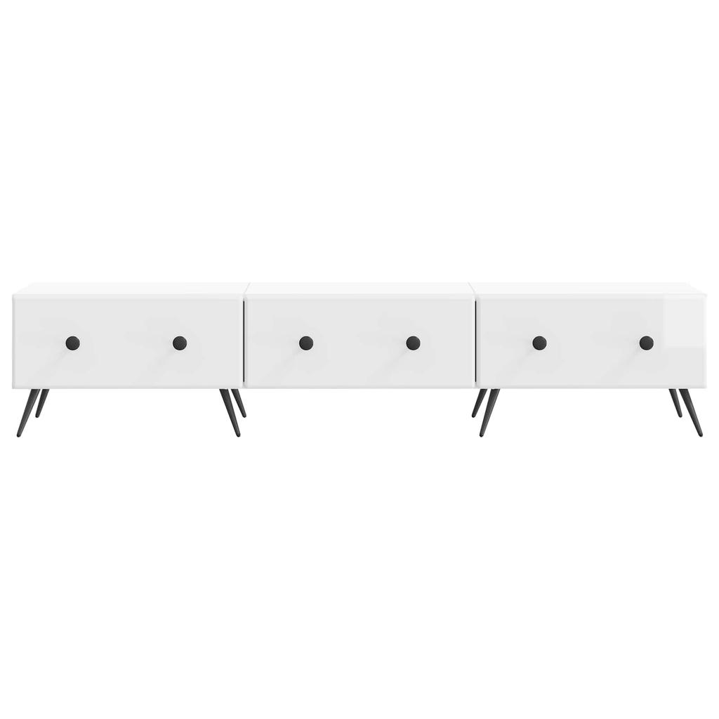 TV Cabinet High Gloss White 147 x 34.5 x 30 cm Particleboard