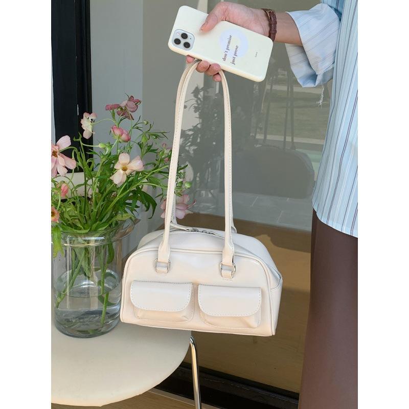 

Chic PU Leather Handbag For Women Fashionable Underarm Shoulder Bag Daily Commuter Tote