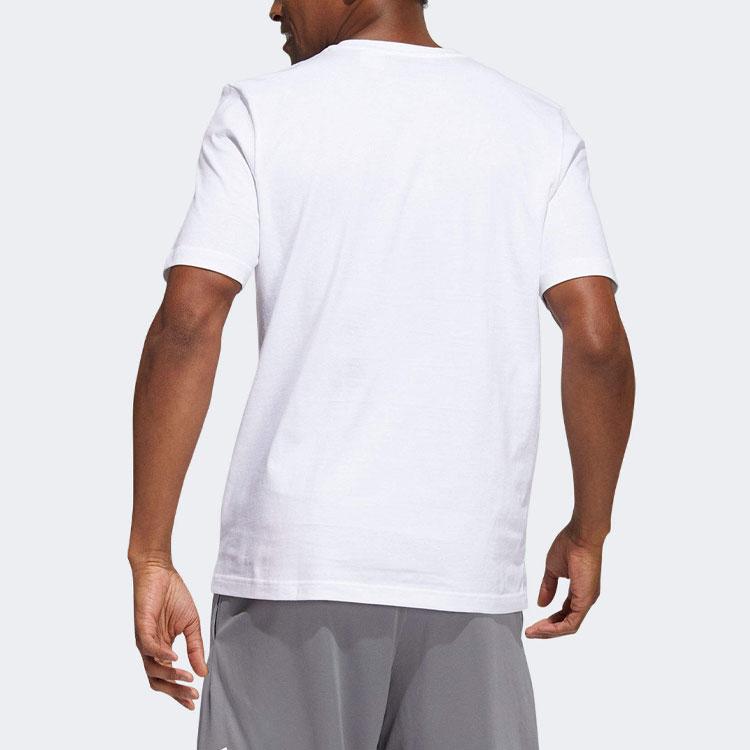 Adidas Badge Of Sport Logo Print Crew Neck Vintage T-Shirt Men Tops White HS4332