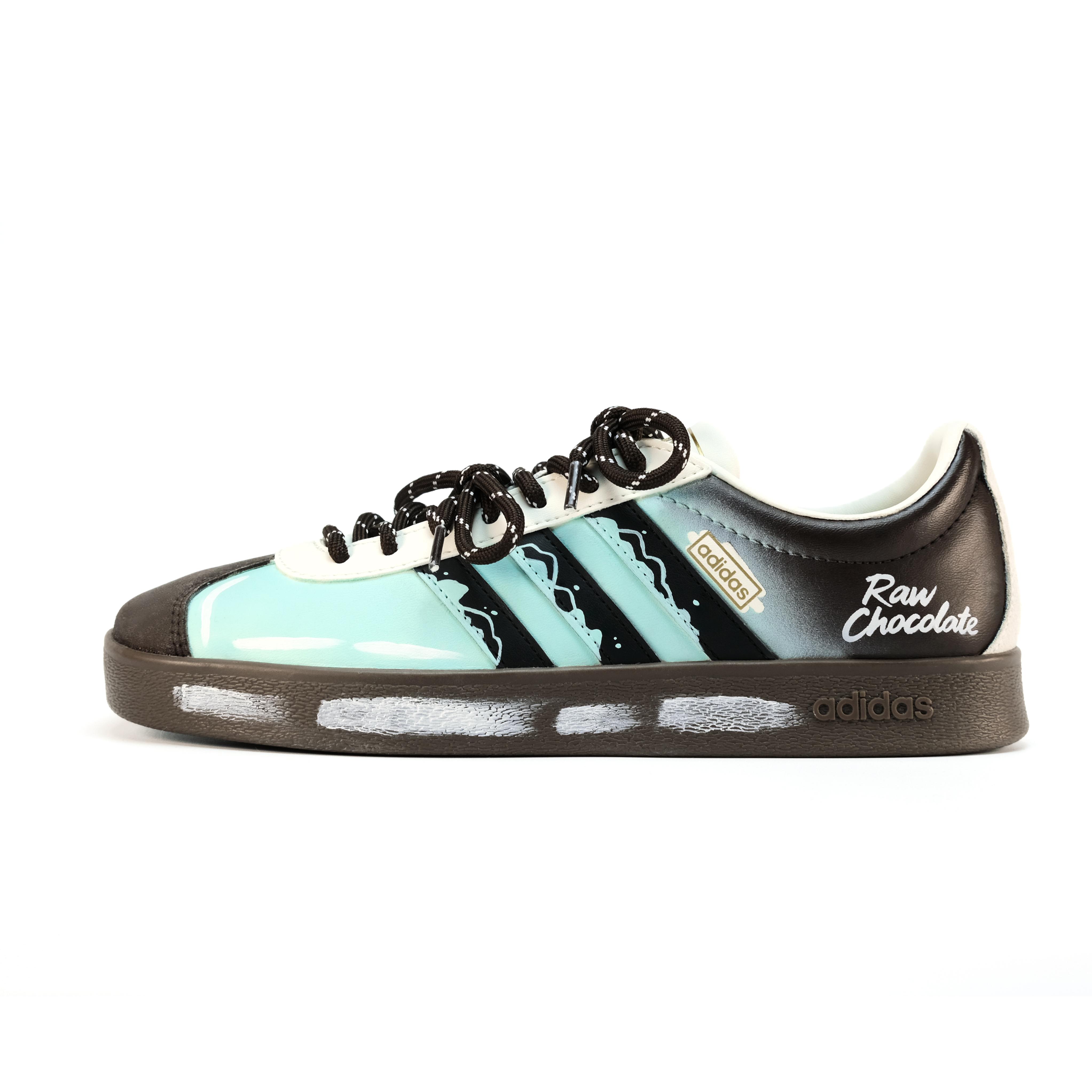 

Adidas Vl Court Classic Mint Chocolate Abrasion Resistant Low top Skateboard Shoes Unisex Blue Brown JQ1501(team1731-) 35⅔