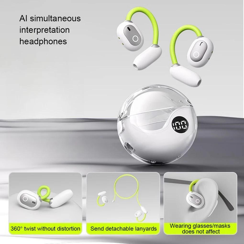 Intelligente Übersetzungskopfhörer, KI-Übersetzung 144 Sprachen, Kopfhörer mit Geräuschunterdrückung, Bluetooth 5.3 Sofortübersetzungssprache