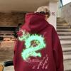 High Street Luminous Sakura Dragon Hoodie - Unisex Loose Fit Cotton Sweatshirt