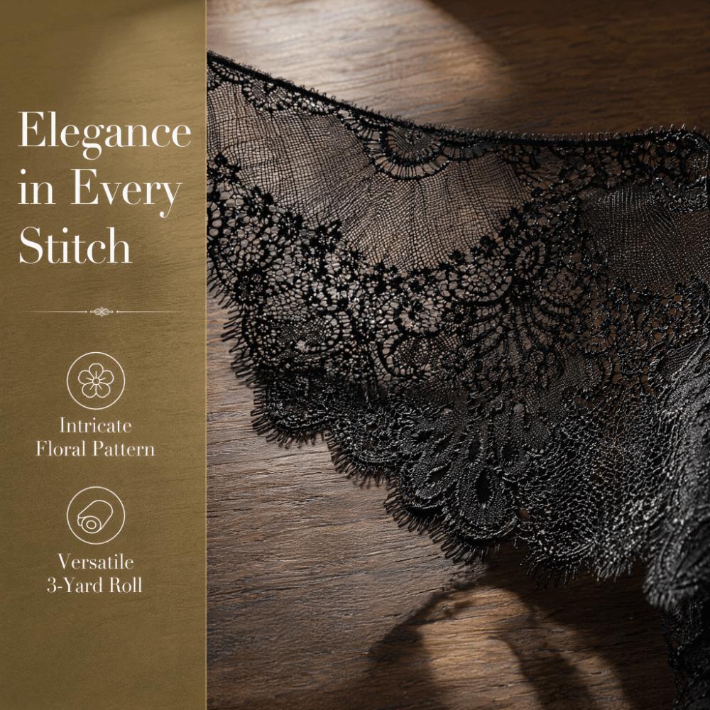3 Yards Length Lace Trim Accessories Skin-friendly Material DIY Lace Fabric Home Embroidery