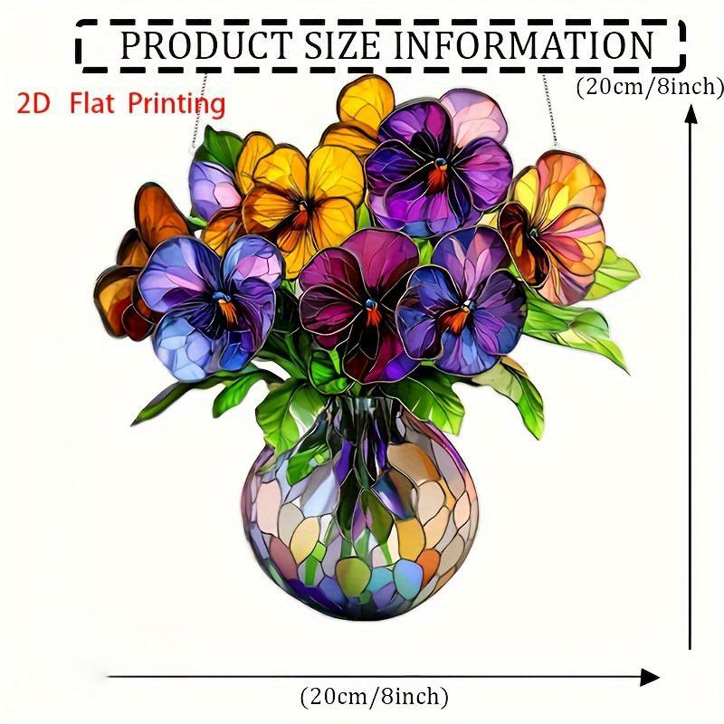 Colorful Blue Enchantress Vase 2D Acrylic Disc With Chain Jewelry Pendant Porch Decoration Hanging Sign