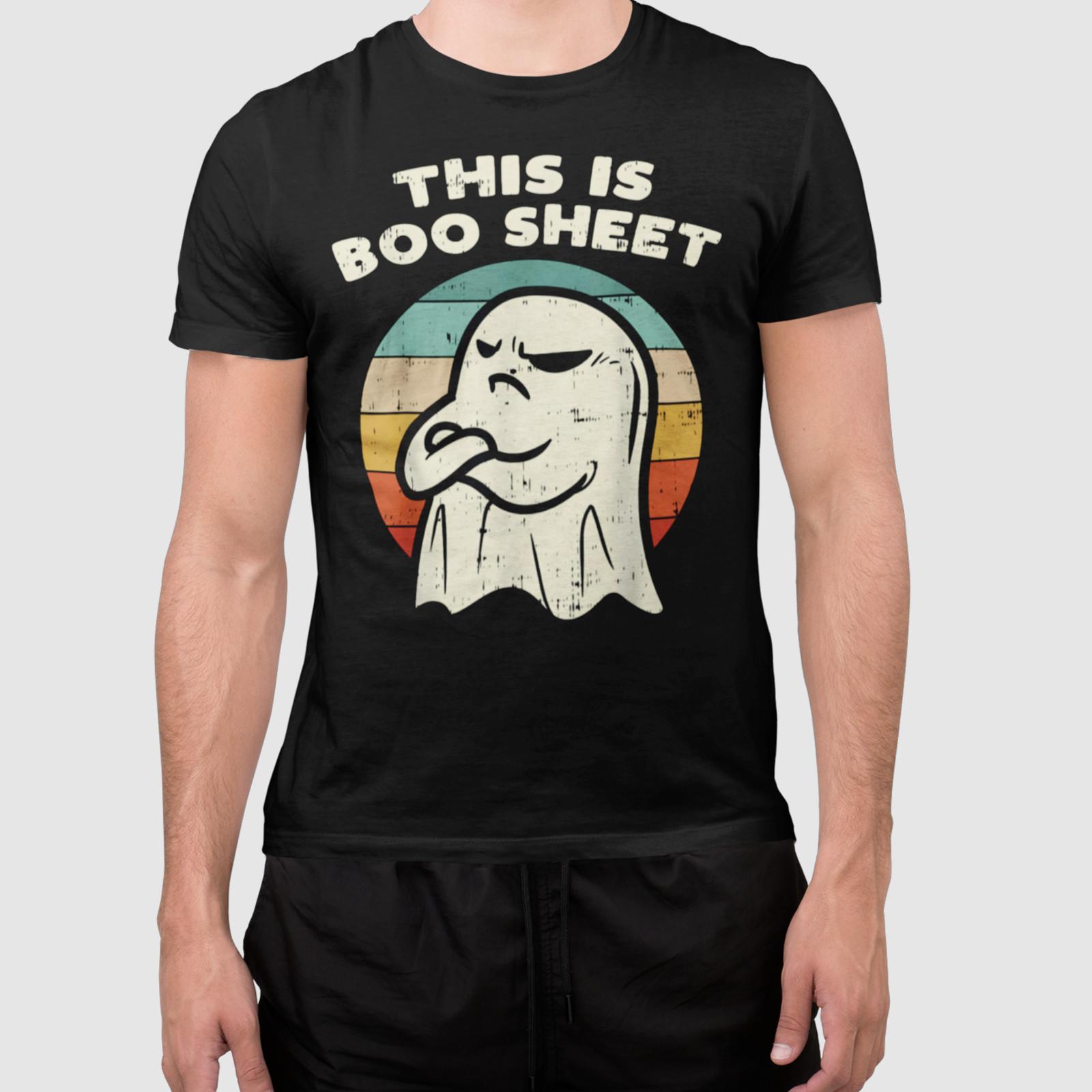 This Is Boo Sheet Shirt Funny Ghost Meme Retro Halloween Humor Tee XL