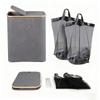 Foldable Bamboo Laundry Hamper with Lid - Oxford Cloth Dustproof Storage Basket