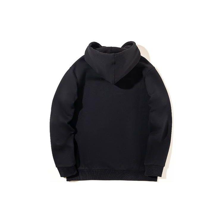 Li-Ning Hooded Long Sleeve Color Block Logo Cuffed Sweatpants Hoodie Set Men Activewear Black AWDS441-1+AKLS437-1