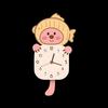Cream Style Cartoon Wall Clock Living Room Decoration Painting New Clock Cartoon Silent Creative Punch Wall Clock