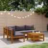 Vidaxl 5-Cz. Tuin loungeset, Kussens, Acaciaboomhout