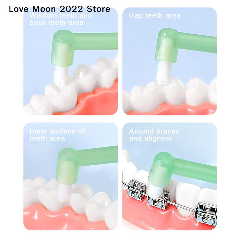 2pcs Small Head Single-Beam Soft Teeth Cleaning Toothbrush With Suction Cup Interdental Brush Soft Hair Implant Adult Oral Care