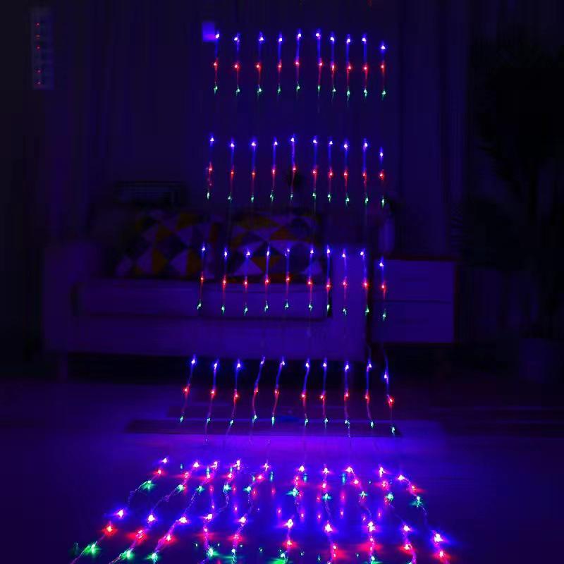LED-Wasserfall-Lichtervorhang: 3x6 Dekorative Fließlichter für Innen/Außen für Garten, Flur, Einkaufszentrum, Park - 220V Stecker.