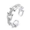 Elegant Zirconia Chain Link Ring for Women – Versatile, High-End Fashion Style