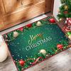 Festive Red Non-slip Absorbent Door Mat - Christmas Crystal Velvet