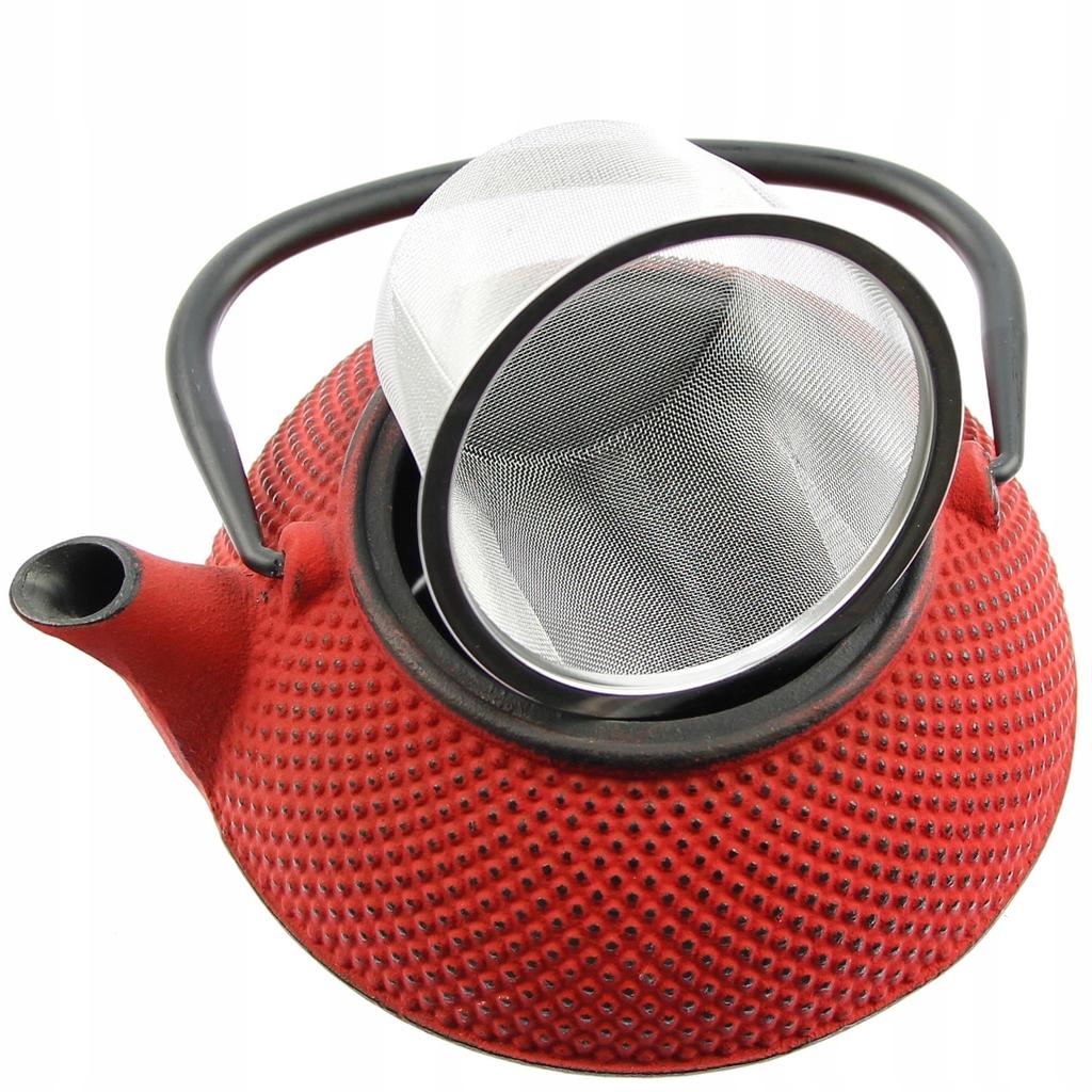 Kettle 0.8L Cast Iron Teapot Infuser Tea Strainer Set + Warmer