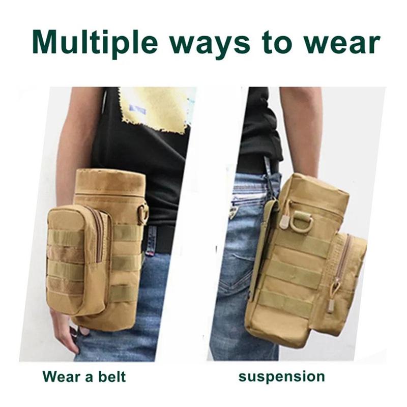 Tactical Molle Water Bottle Bag Pouch Holder Outdoor Travel Camping Hiking Cycling Fishing Hunting Water Bottle Kettle Carrier