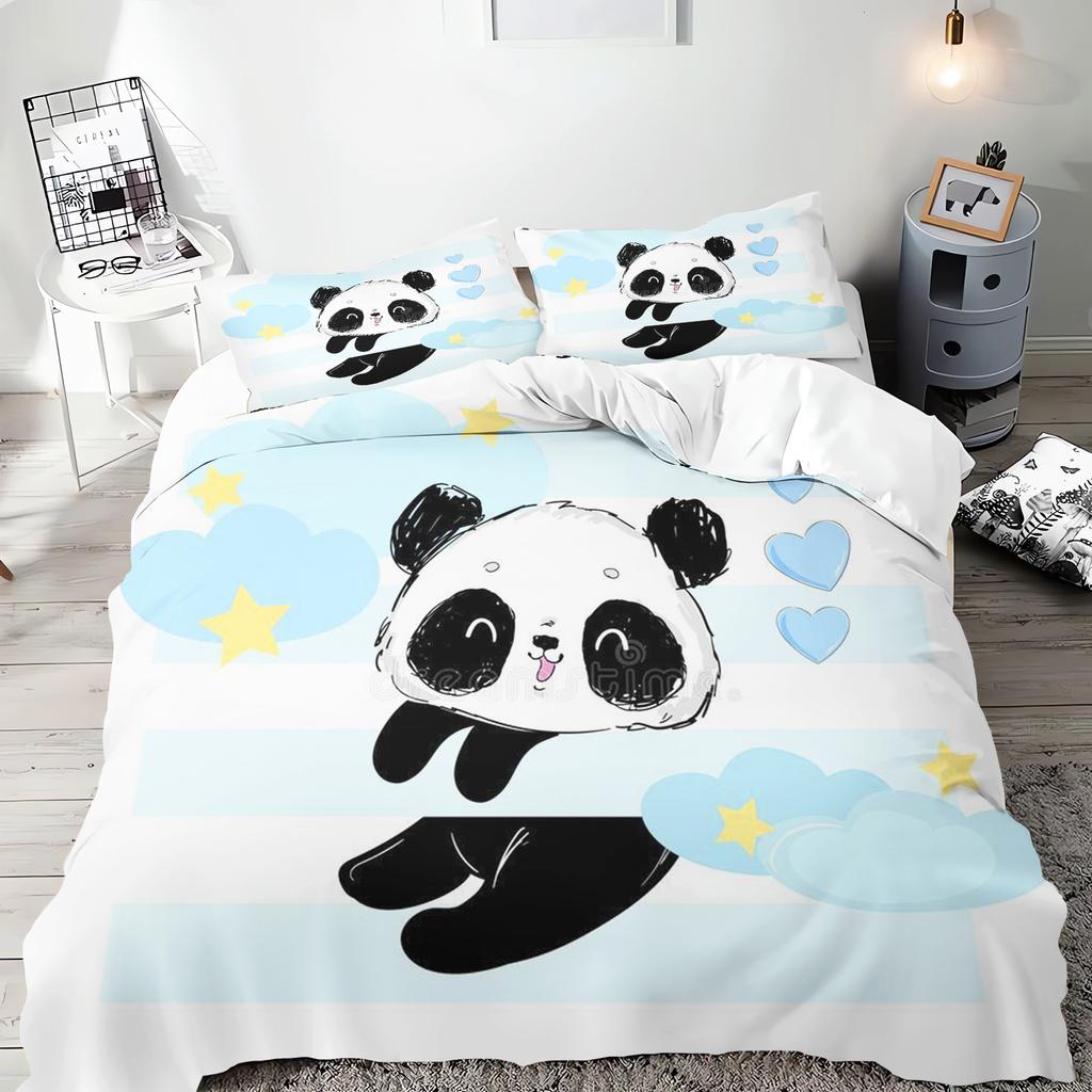 Anime Cute Cartoon Duvet Cover Home Pillowcase Set Adult Bedroom Children Comforter Bedding