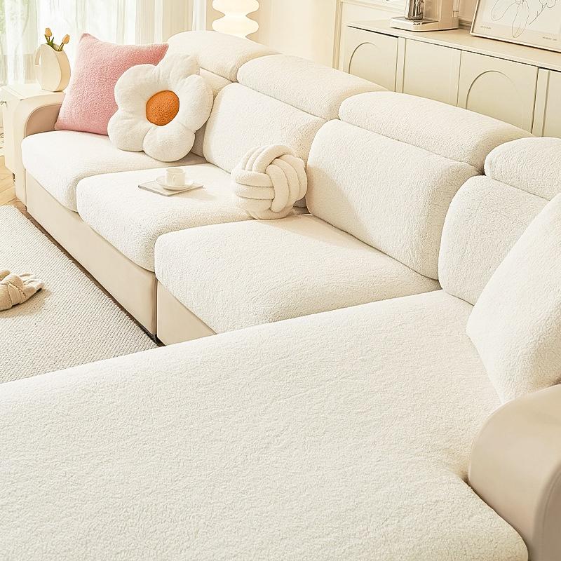 

Super Soft Velvet Sofa Seat Cushion Cover Livingroom Thick Plush Sofa Covers Stretch L Shape Corner Armchair Sofa Slipcover Backrest-S 1pc