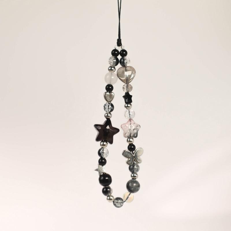 Fashion Cute Cellphone Lanyard Bracelet Mobile Phone Strap Elegant Colorful Beaded Pendant Antilost Wrist Chain Jewelry