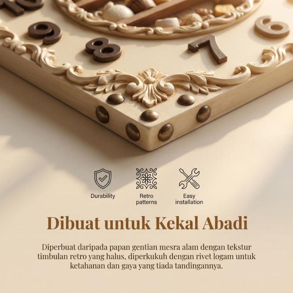 Wood Dessert Theme Wall Clock Silent Sweep Movement Silent Wooden Wall Clock Living Room Decor