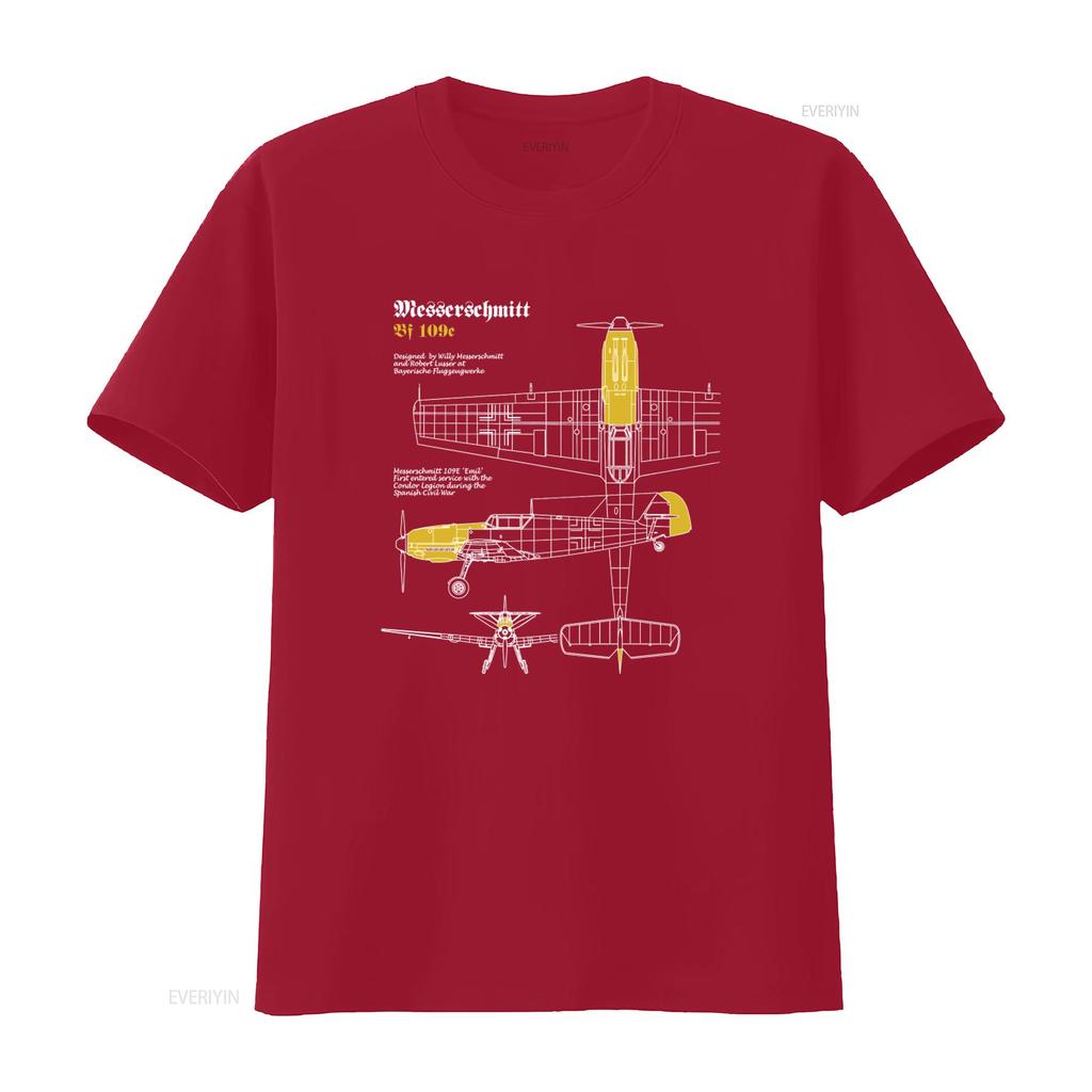Vintage Aviation Themed Messerschmitt Bf109 T Shirt Retro Airplane Design for Enthusiasts vintage Washed streetwear graphic